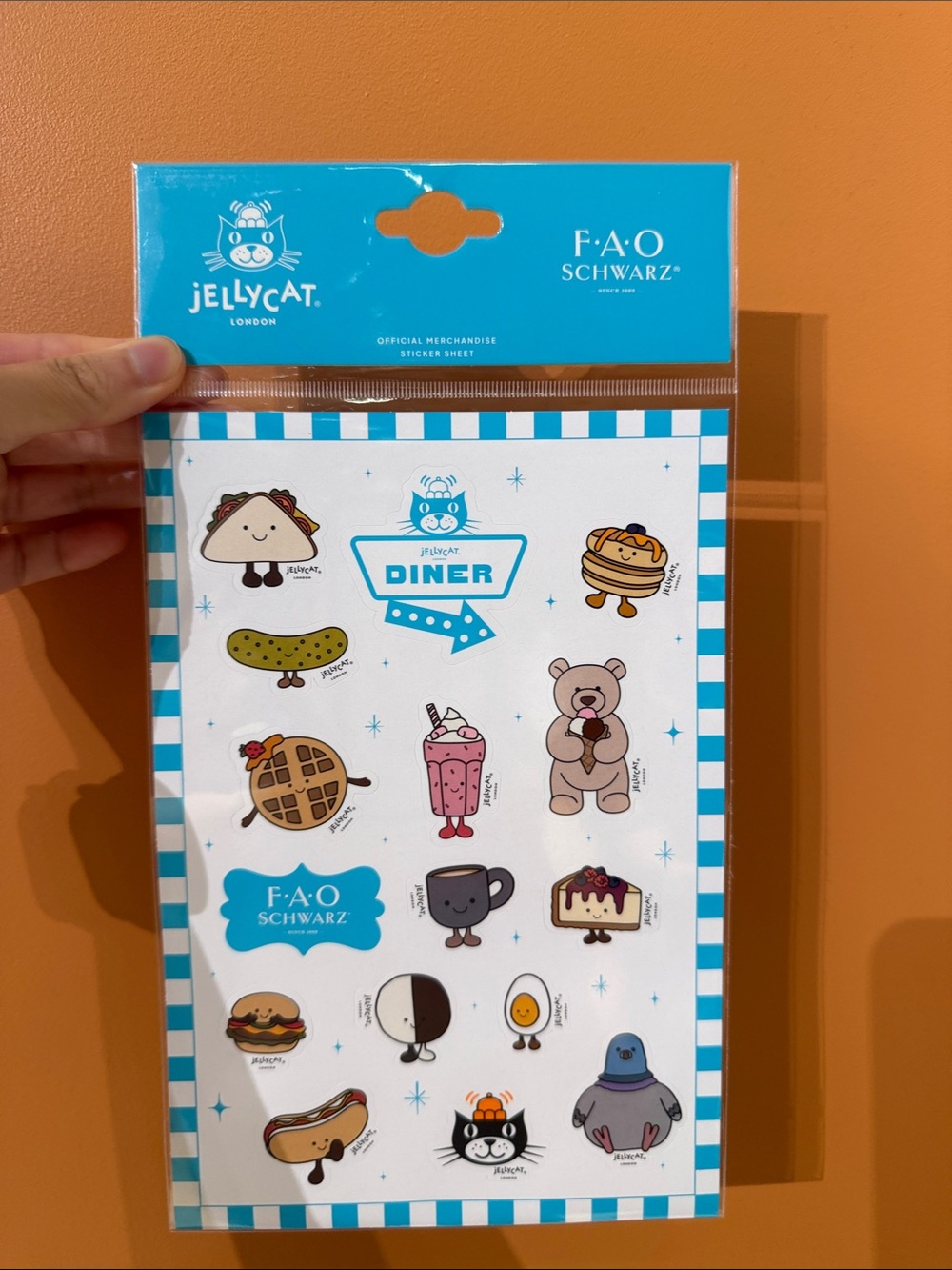 Jellycat Blue and White Diner Sticker Sheet